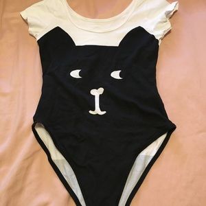 Meowingtons cat bodysuit button snap closure OS